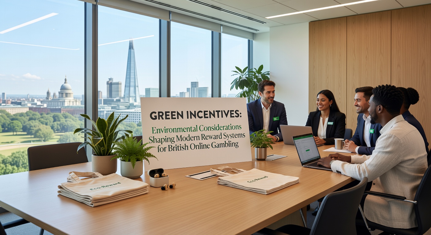 Visual representation of carbon offset rewards and sustainable bonus systems in UK online casinos