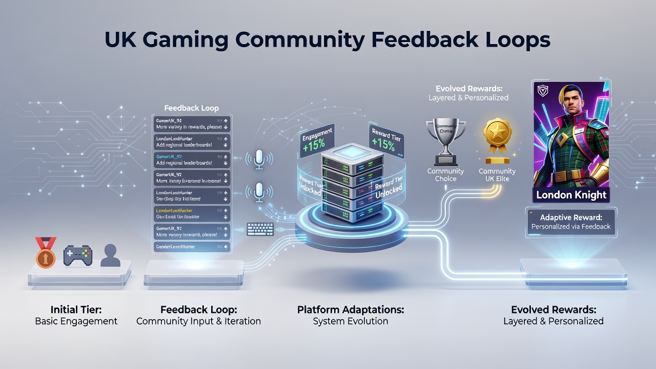 UK gaming platforms displaying layered reward tiers shaped by player community input and interface updates