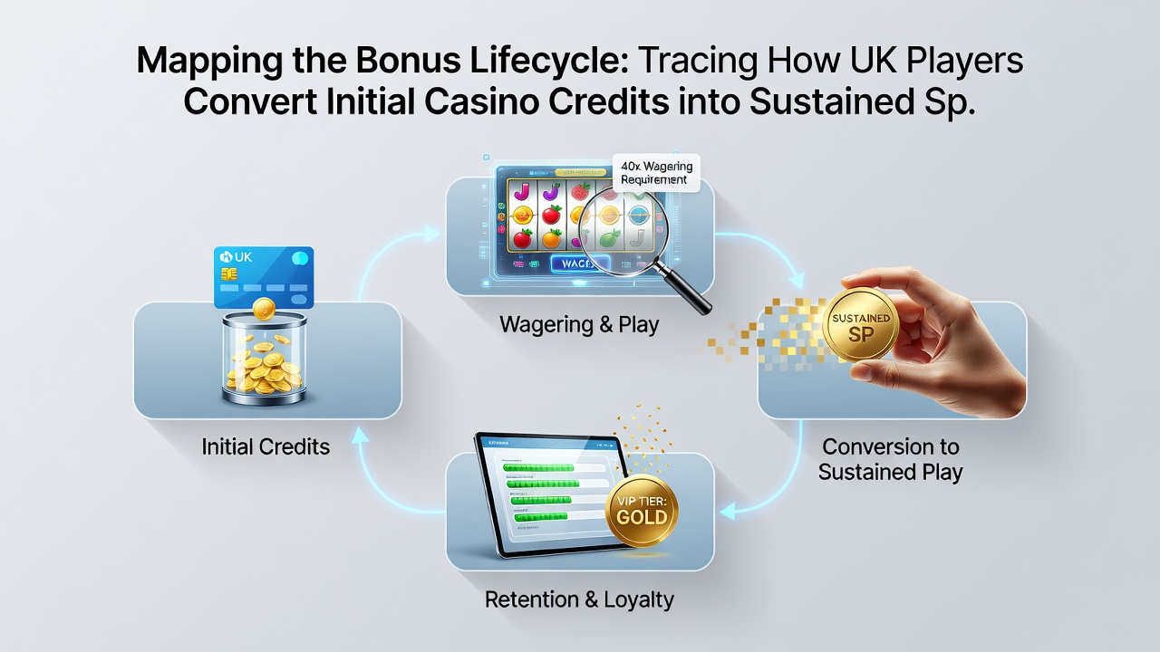 Diagram illustrating bonus credit movement from casino wallets to sports betting and poker platforms in the UK market