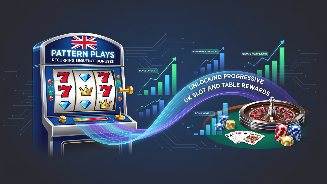 Illustration of recurring sequence patterns in UK slot games triggering progressive bonuses
