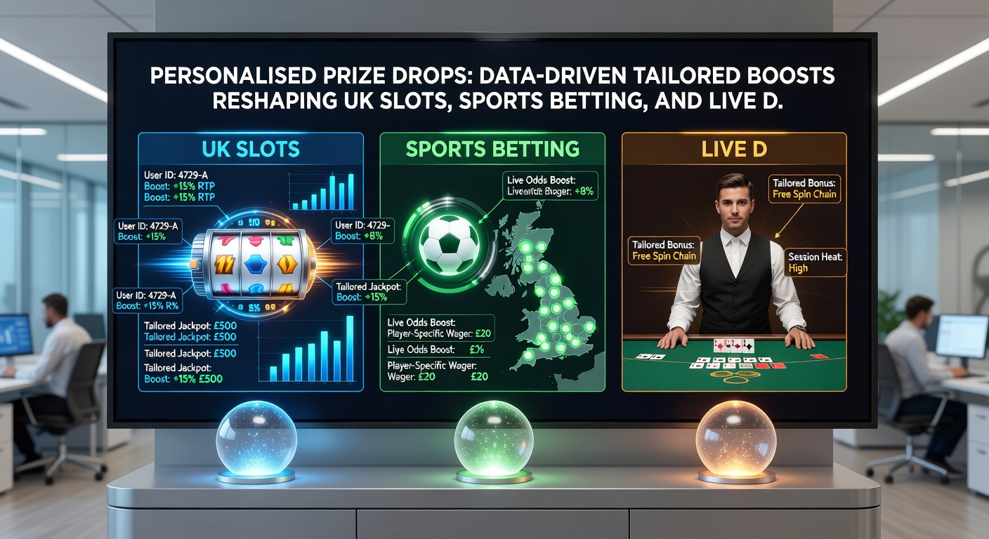 Graph illustrating growth in personalised prize drop engagement across UK gambling sectors, with spikes in slots, sports, and live dealer metrics