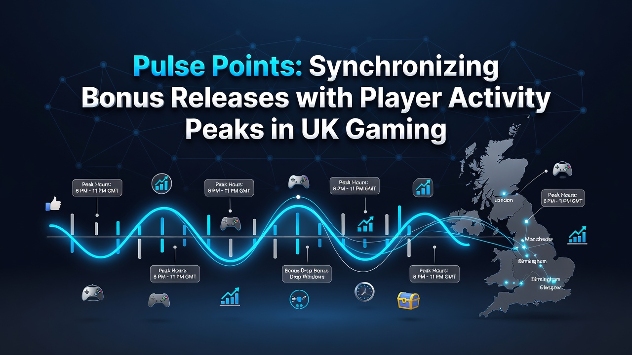 Visual representation of UK gaming activity peaks and synchronized bonus timing charts