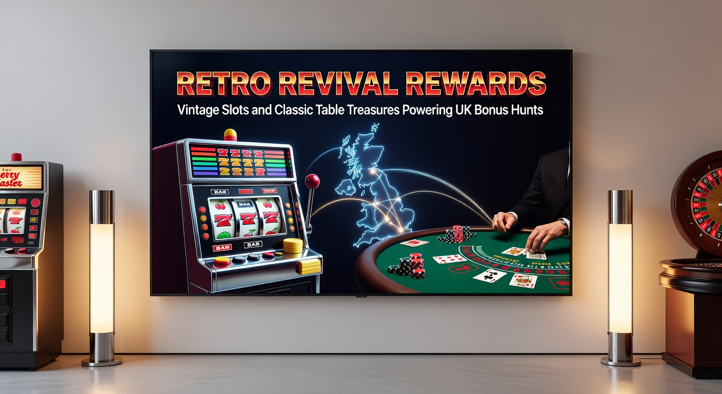 Classic blackjack table with chips stacked high next to a vintage roulette wheel, highlighting bonus-enhanced table game action in UK casinos