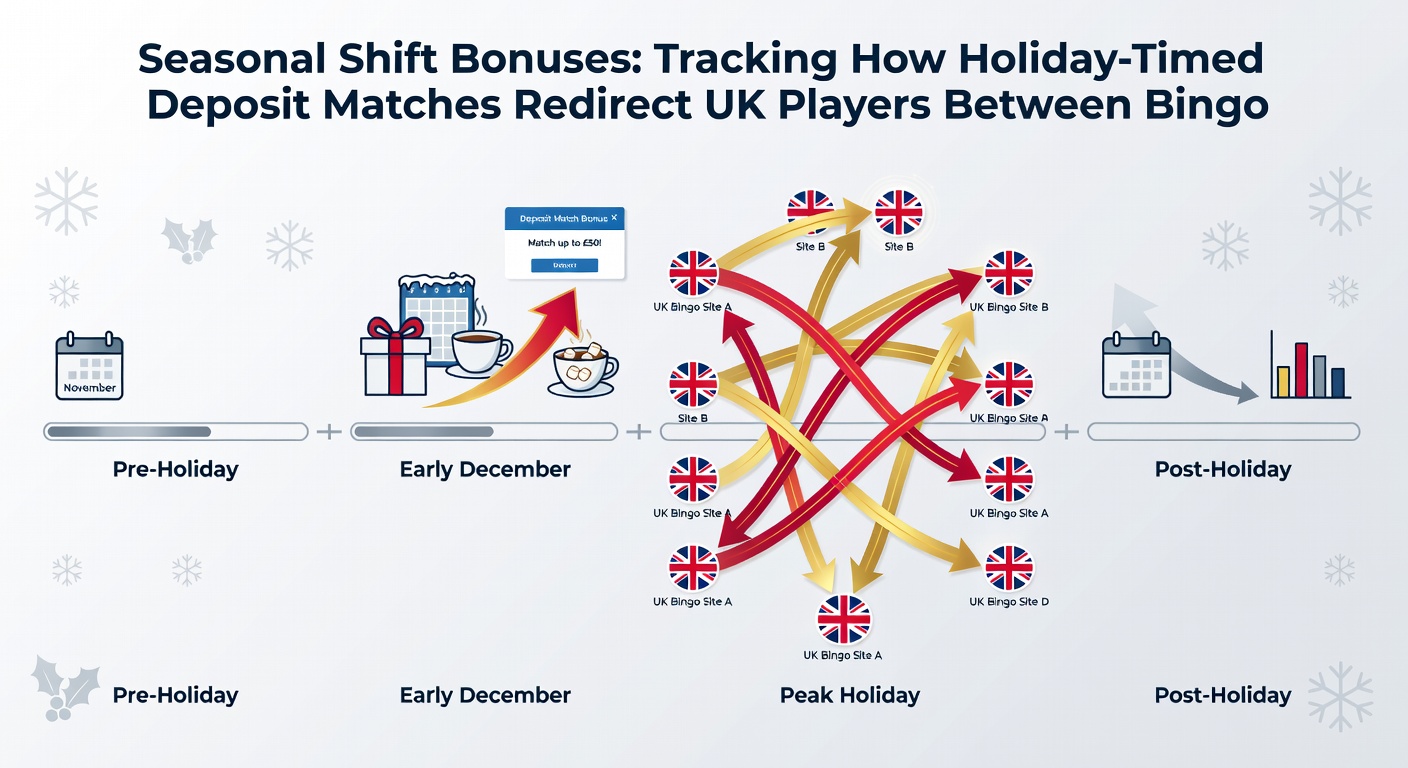 Data visualization of player redirection between bingo and turf betting during UK holidays