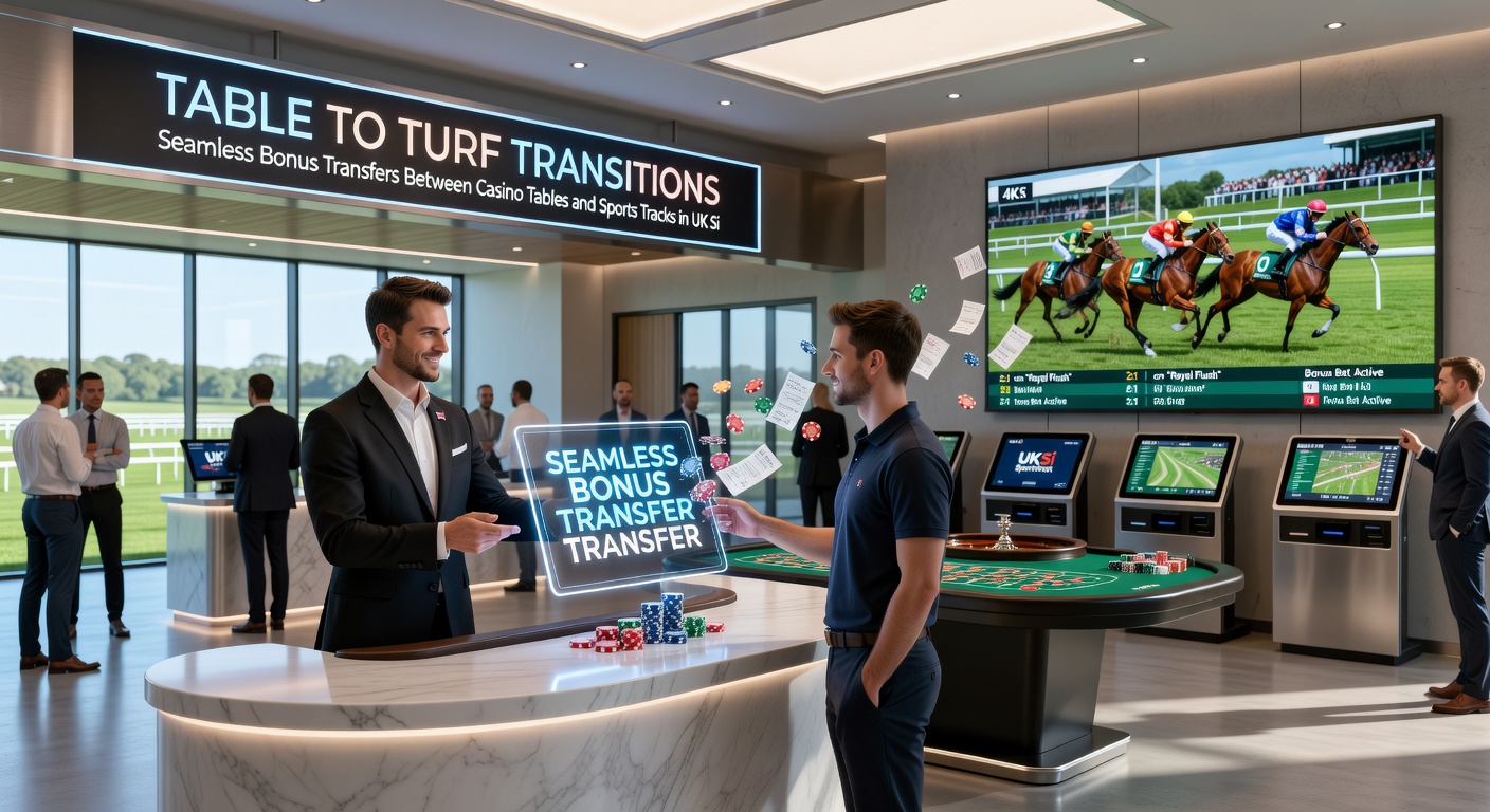 Screenshot of a UK betting app displaying a bonus transfer notification from a casino roulette wheel to a horse racing track interface