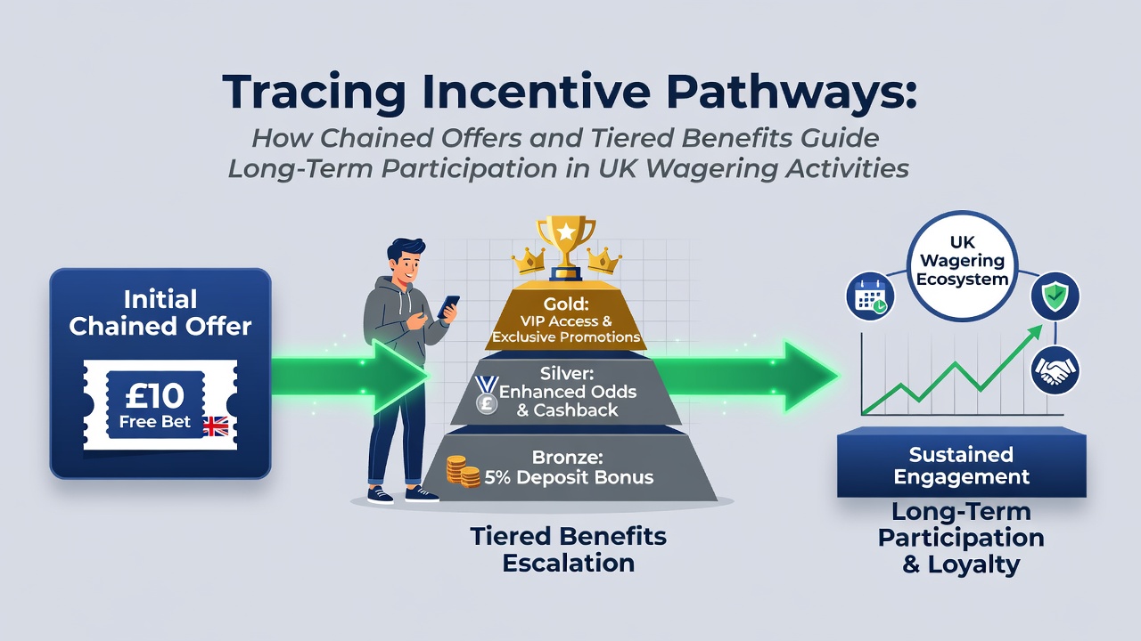 Diagram illustrating chained bonus pathways and tier progression in UK wagering platforms