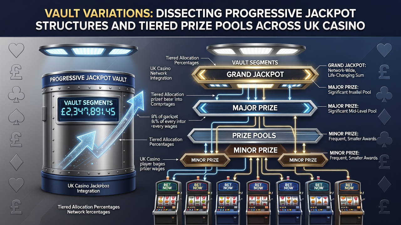 Illustration of tiered progressive jackpot pools and contribution flows in UK casinos