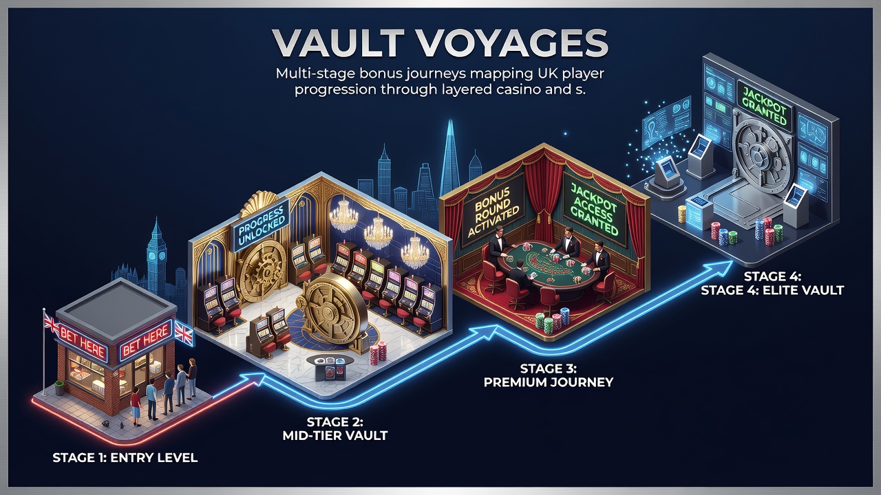 Diagram mapping player progression stages across casino and sports betting incentives