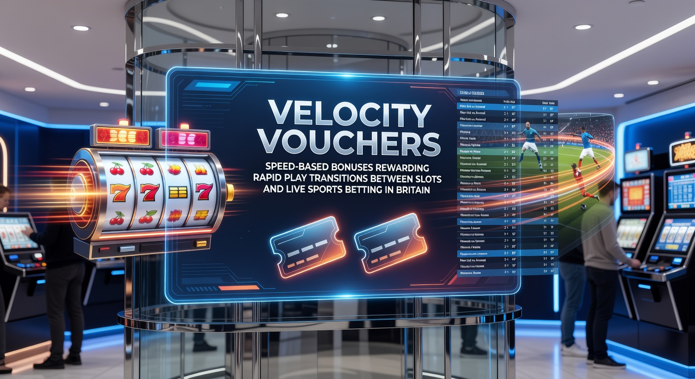 Illustration showing velocity vouchers activating during quick switches from slot machines to live sports betting interfaces on British platforms